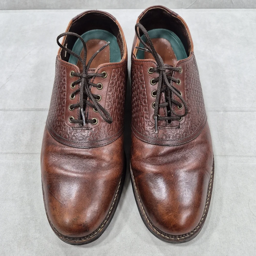 H.S. Trask Bozeman Montana Oxford Saddle shoes men's 11.5 M brown leather